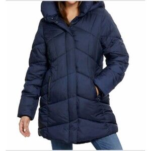 NWT Madden NYC Ladies' Pillow Collar Coat Navy Size Small